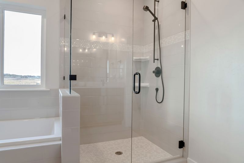 Modern Shower with Black Frame Glass